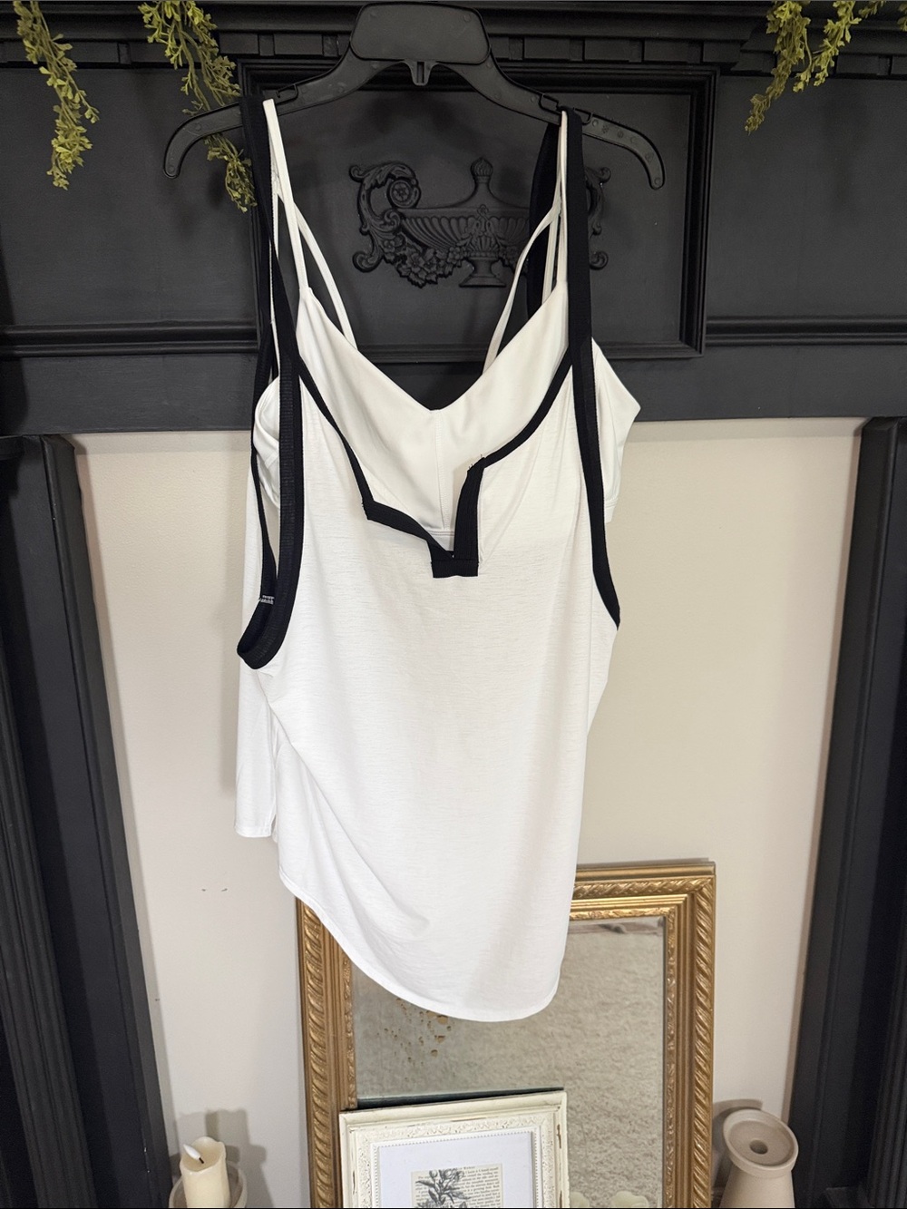 FP Movement by Free People White Camisole with Black Trim